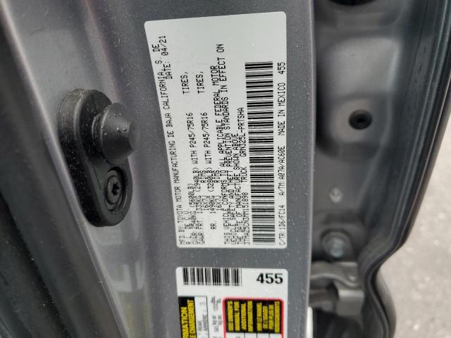 3TMAZ5CN3MM151898 - 2021 TOYOTA TACOMA DOUBLE CAB ვერცხლისფერი ფოტო 12