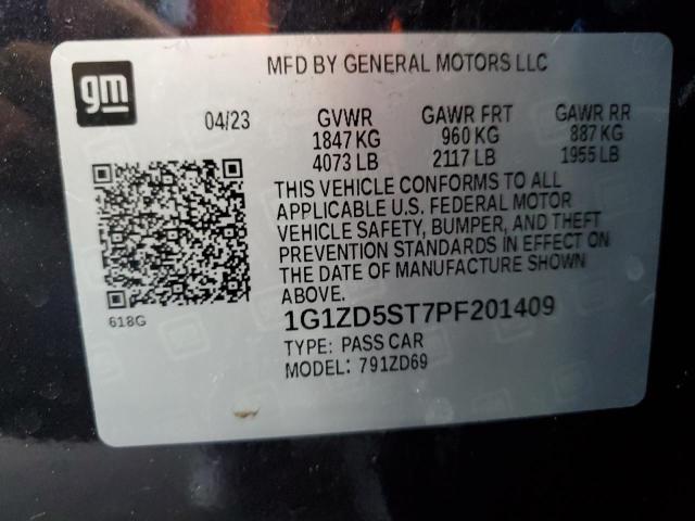 1G1ZD5ST7PF201409 - 2023 CHEVROLET MALIBU LT Grafit foto 12
