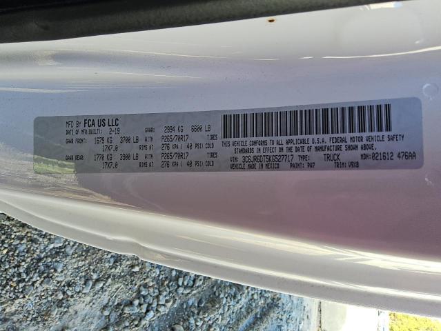 3C6JR6DT5KG527717 - 2019 RAM 1500 CLASS TRADESMAN Blanc photo 12