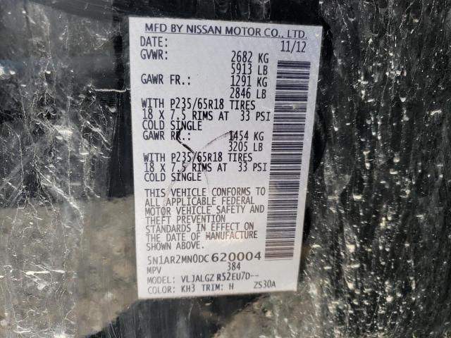 5N1AR2MN0DC620004 - 2013 NISSAN PATHFINDER S BLACK photo 13