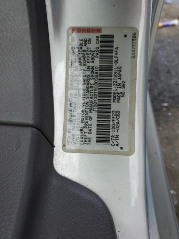 JTDDY32T910036810 - 2001 TOYOTA CELICA GT-S SILVER photo 12