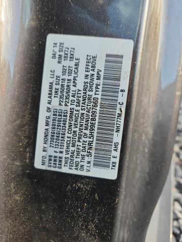 5FNRL5H99EB097660 - 2014 HONDA ODYSSEY TOURING GRAY photo 13