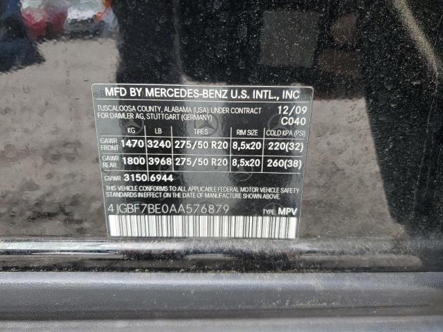 4JGBF7BE0AA576879 - 2010 MERCEDES-BENZ GL 450 4MATIC BLACK photo 13