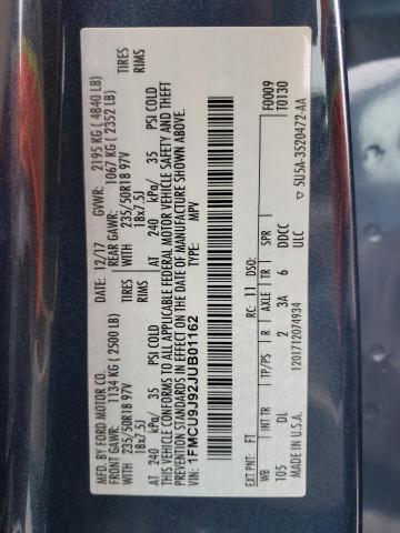 1FMCU9J92JUB01162 - 2018 FORD ESCAPE TITANIUM 蓝色 照片 13