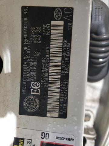 2T1BURHE2HC895901 - 2017 TOYOTA COROLLA L WHITE photo 12