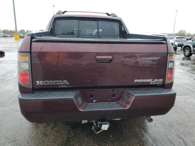 2HJYK16578H518728 - 2008 HONDA RIDGELINE RTL BURGUNDY photo 6
