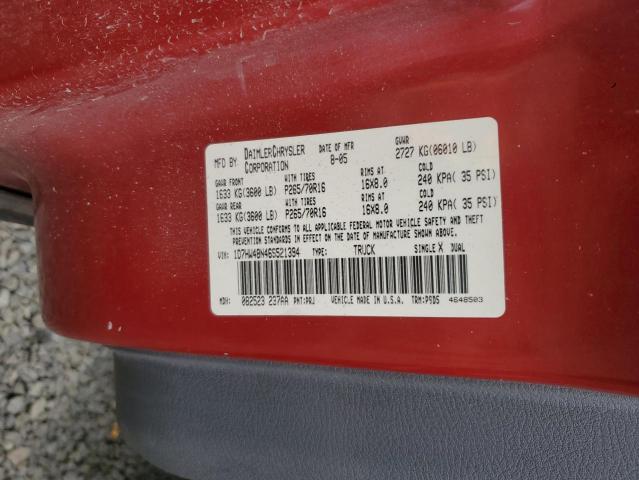 1D7HW48N46S521394 - 2006 DODGE DAKOTA QUAD SLT Rot Foto 12
