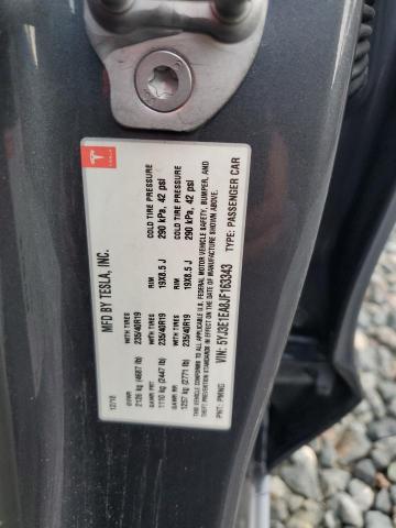 5YJ3E1EA8JF163343 - 2018 TESLA MODEL 3 Boz foto 12