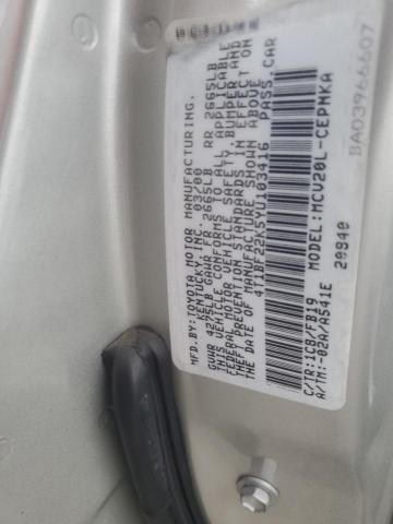 4T1BF22K5YU103416 - 2000 TOYOTA CAMRY LE 银色 照片 12