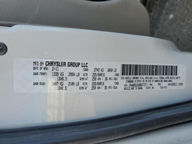 2A4RR5DGXBR677271 - 2011 CHRYSLER TOWN & COU TOURING WHITE photo 13