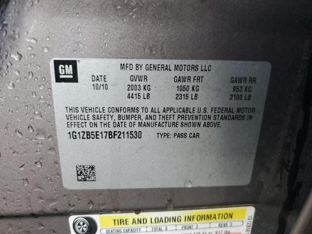 1G1ZB5E17BF211530 - 2011 CHEVROLET MALIBU LS Коричневый фото 12