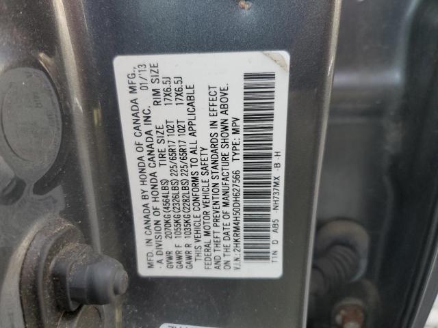 2HKRM4H50DH627566 - 2013 HONDA CR-V EX ნაცრისფერი ფოტო 14