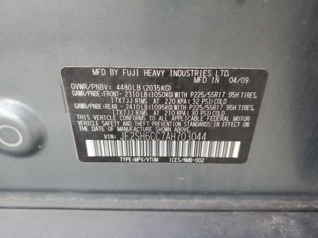 JF2SH6CC7AH703044 - 2010 SUBARU FORESTER 2.5X PREMIUM TEAL photo 14