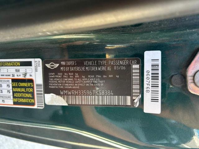 WMWRH33596TK58384 - 2006 MINI COOPER S GREEN photo 10