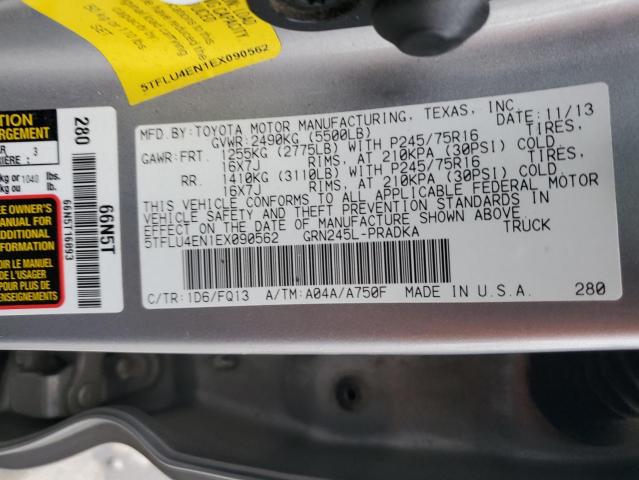 5TFLU4EN1EX090562 - 2014 TOYOTA TACOMA DOUBLE CAB Сріблястий фото 13