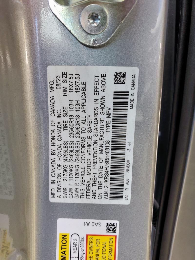 2HKRS4H76RH408108 - 2024 HONDA CR-V EXL SILVER photo 13