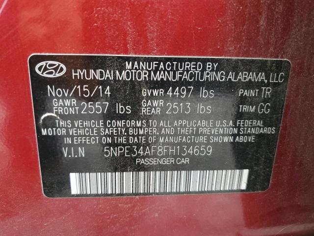 5NPE34AF8FH134659 - 2015 HYUNDAI SONATA SPORT 红色 照片 12