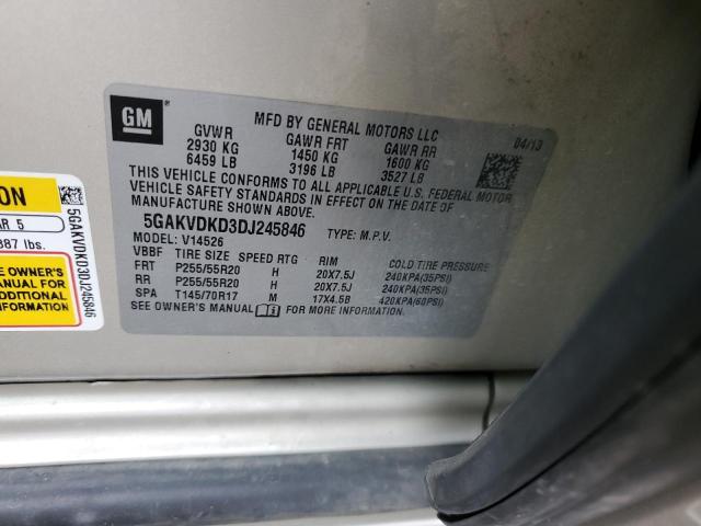 5GAKVDKD3DJ245846 - 2013 BUICK ENCLAVE ოქროსფერი ფოტო 13