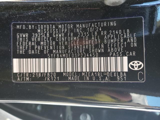 5YFB4MDE0SP234450 - 2025 TOYOTA COROLLA LE BLACK photo 13