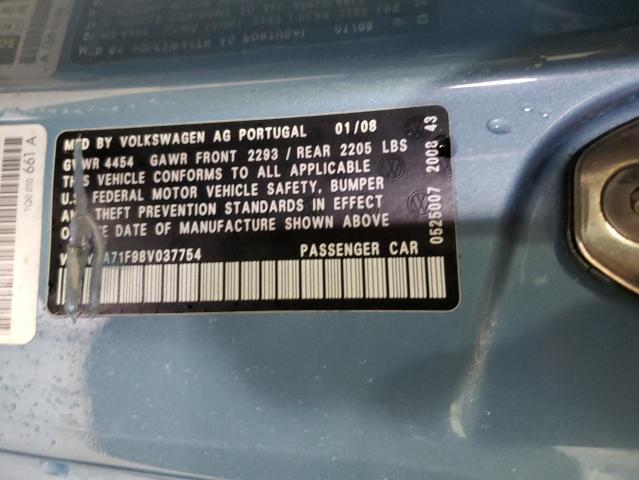WVWAA71F98V037754 - 2008 VOLKSWAGEN EOS TURBO Կապույտ լուսանկար 12