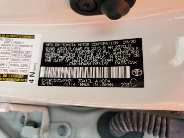 JTNKHMBX8M1097379 - 2021 TOYOTA C-HR XLE 白色 照片 12