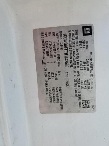 1GCWGAFF7H1342588 - 2017 CHEVROLET EXPRESS G2 WHITE photo 13