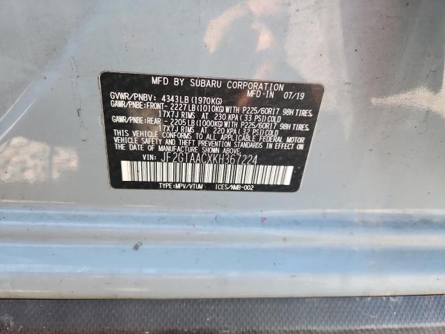 JF2GTAACXKH367224 - 2019 SUBARU CROSSTREK ლურჯი ფოტო 12