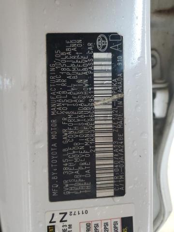 2T1KR32E86C569511 - 2006 TOYOTA COROLLA MA XR WHITE photo 12