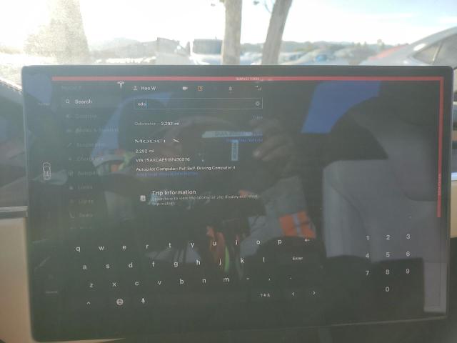 7SAXCAE51SF470576 - 2025 TESLA MODEL X WHITE photo 9