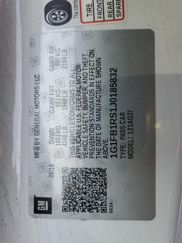 1G1FB1RS1J0185832 - 2018 CHEVROLET CAMARO LT WHITE photo 12