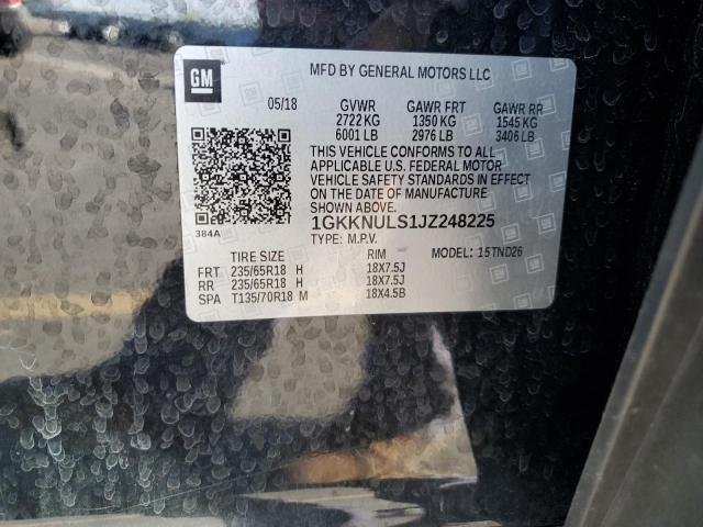 1GKKNULS1JZ248225 - 2018 GMC ACADIA SLT-1 Қара фото 13