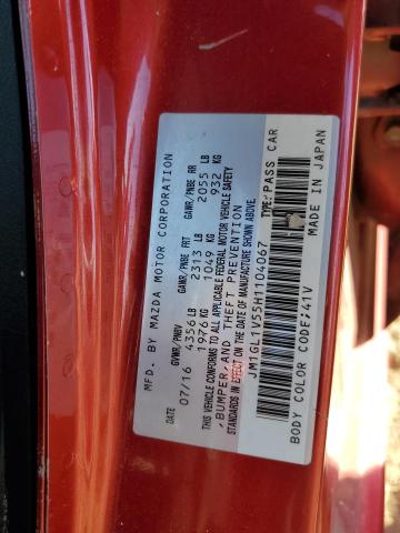 JM1GL1V55H1104067 - 2017 MAZDA 6 TOURING 红色 照片 12