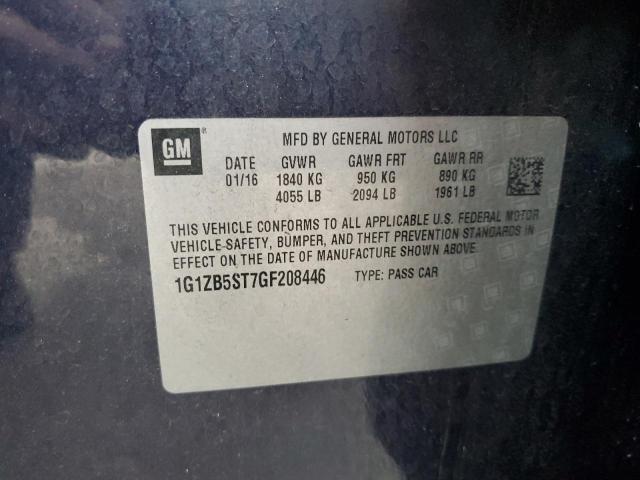 1G1ZB5ST7GF208446 - 2016 CHEVROLET MALIBU LS BLUE photo 12