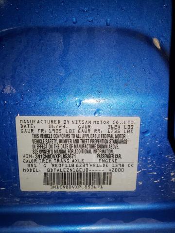 3N1CN8DVXPL853671 - 2023 NISSAN VERSA S Bleu photo 12