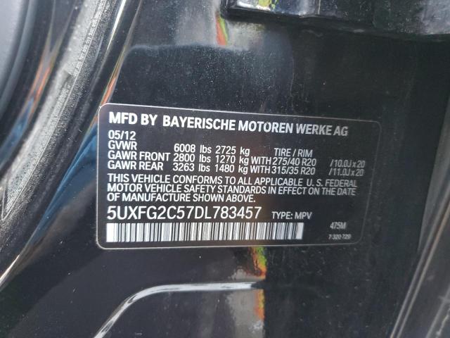 5UXFG2C57DL783457 - 2013 BMW X6 XDRIVE35I BLACK photo 13