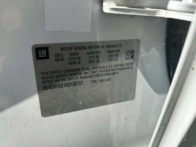 2G4GK5EX7G9102127 - 2016 BUICK REGAL Beyaz fotoğraf 10