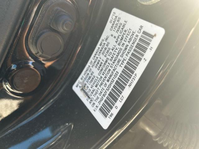 2HGFB2F52DH521033 - 2013 HONDA CIVIC LX BLACK photo 10