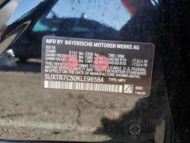 5UXTR7C50KLE96584 - 2019 BMW X3 SDRIVE30I შავი ფოტო 13