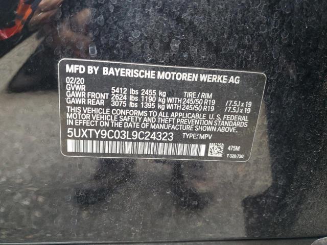 5UXTY9C03L9C24323 - 2020 BMW X3 XDRIVEM40I BLACK photo 14