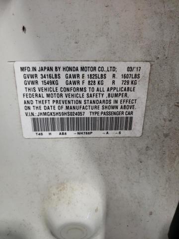 JHMGK5H59HS024057 - 2017 HONDA FIT LX 白色 照片 14