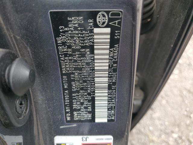 2T1BU4EE0DC100748 - 2013 TOYOTA COROLLA BASE ნაცრისფერი ფოტო 12