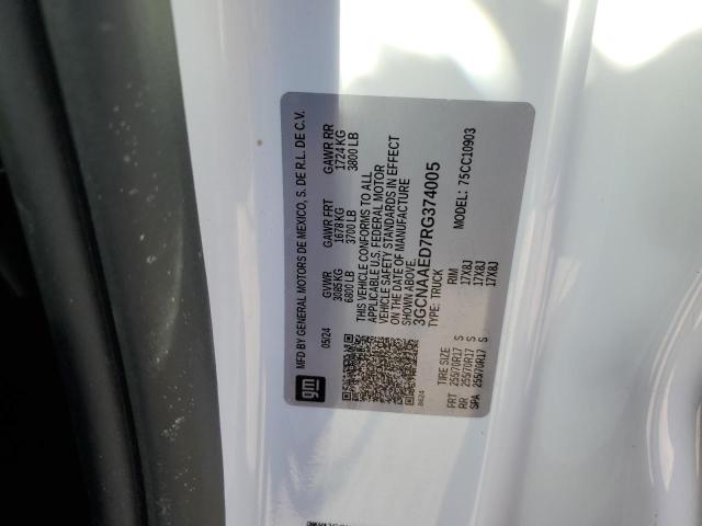 3GCNAAED7RG374005 - 2024 CHEVROLET SILVERADO C1500 白色 照片 13