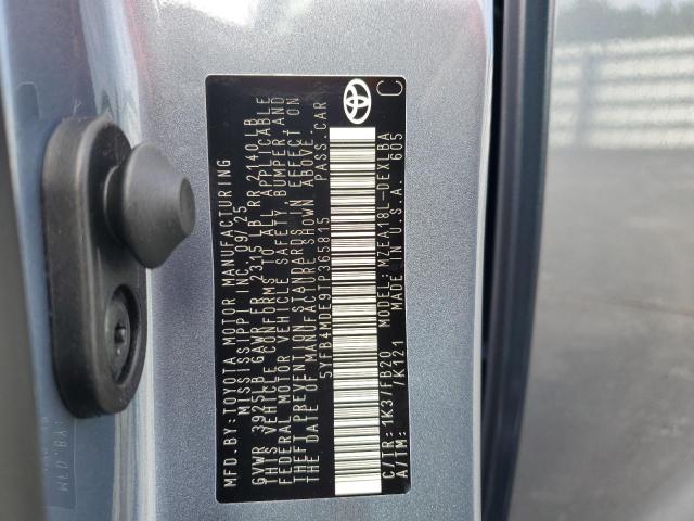 5YFB4MDE9TP365815 - 2026 TOYOTA COROLLA LE GRAY photo 12