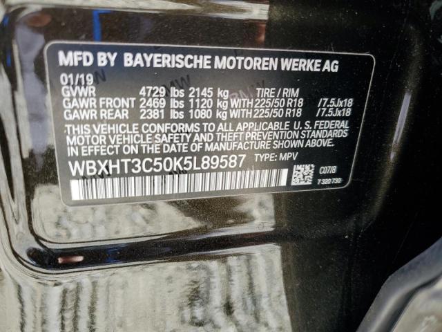 WBXHT3C50K5L89587 - 2019 BMW X1 XDRIVE28I BLACK photo 13