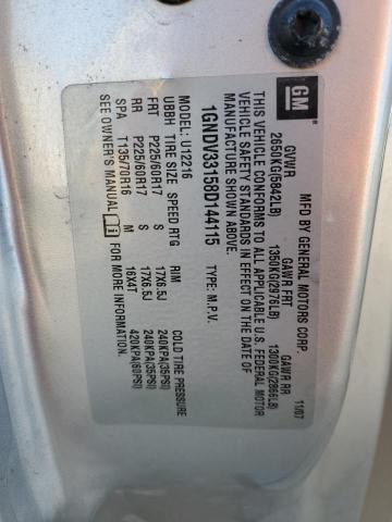 1GNDV33158D144115 - 2008 CHEVROLET UPLANDER LT فضي صورة 13