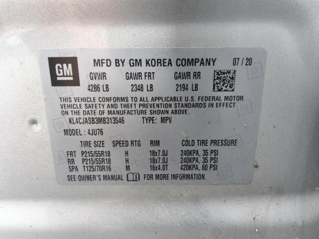 KL4CJASB3MB313546 - 2021 BUICK ENCORE PREFERRED GRAY photo 14