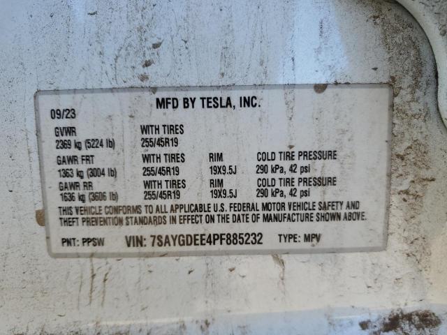 7SAYGDEE4PF885232 - 2023 TESLA MODEL Y WHITE photo 13