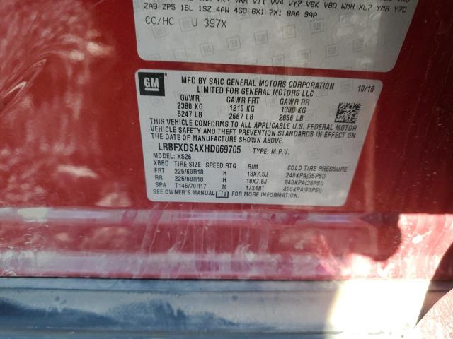 LRBFXDSAXHD069705 - 2017 BUICK ENVISION ESSENCE RED photo 13