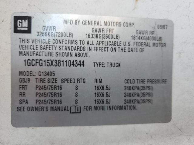 1GCFG15X381104344 - 2008 CHEVROLET EXPRESS WHITE photo 13