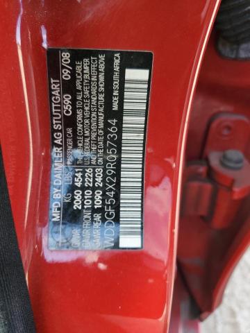 WDDGF54X29R057364 - 2009 MERCEDES-BENZ C 300 RED photo 12